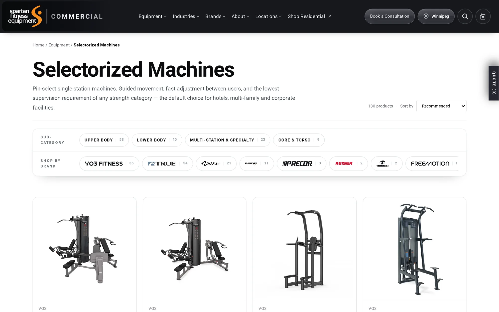 Category page with sub-category and brand filters