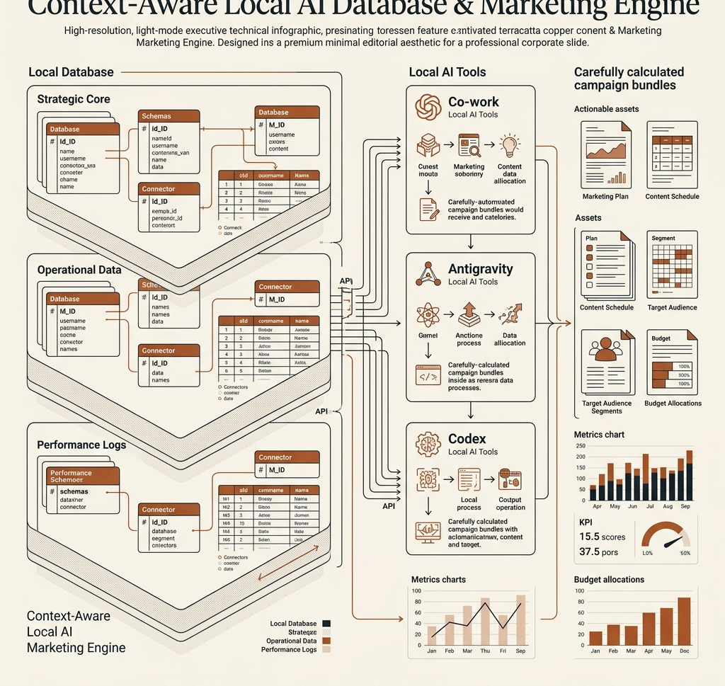 Context-Aware Local AI Database & Marketing Engine Architecture Diagram